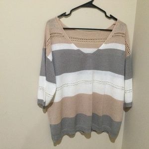 Beautiful knit top Multicolor stripe. Size XL